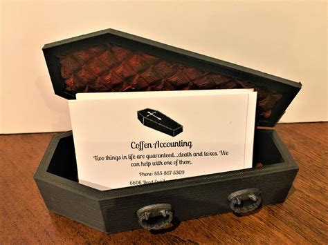 Coffin Business Card Holder Box .